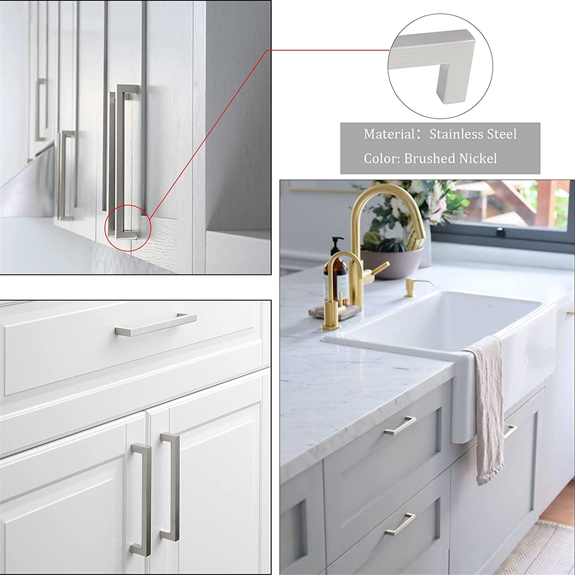 25 Pack 3.25 Inch (C-C) Brushed Nickel Cabinet Pulls (3.25", Customized Size)