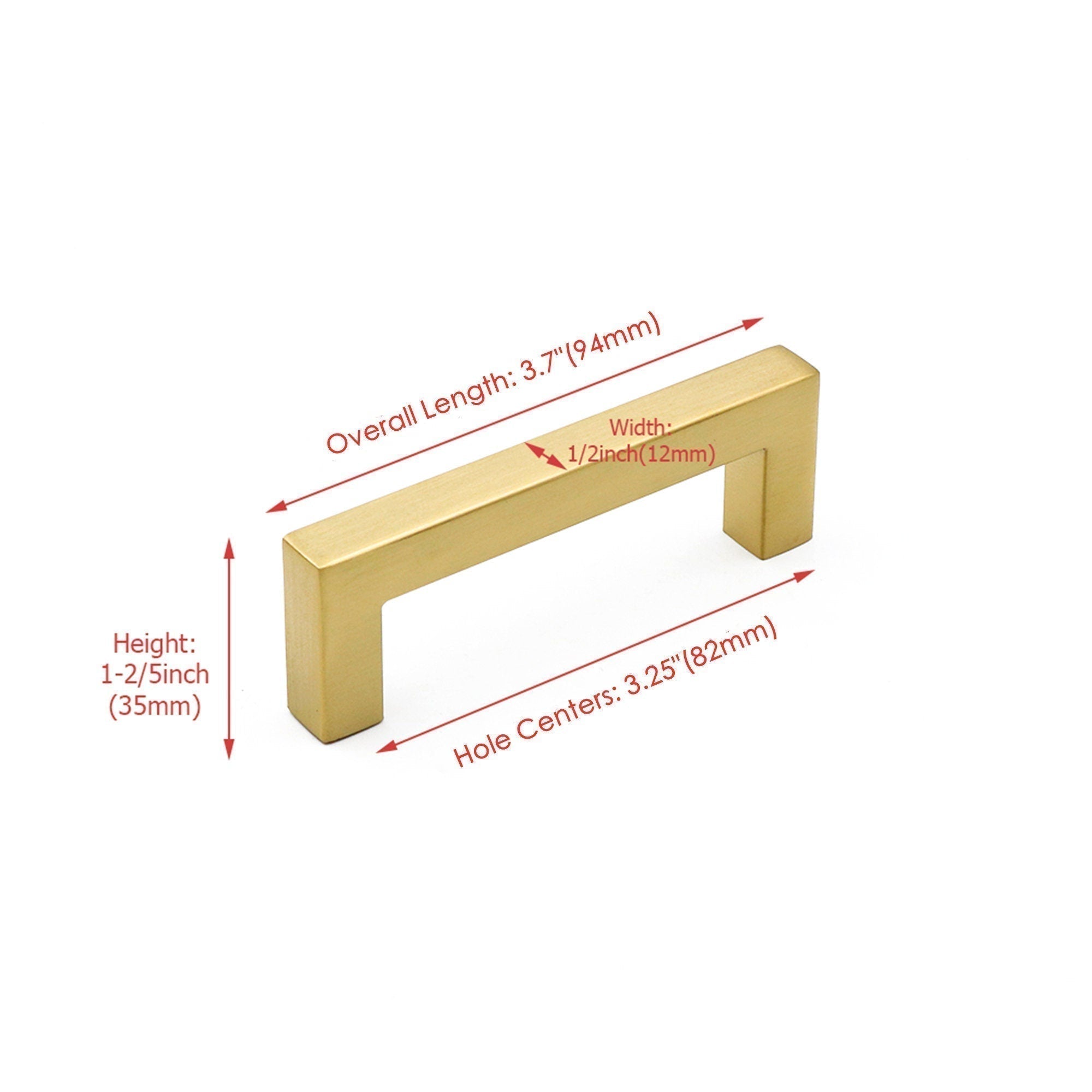 250 Pack 3.25 Inch(C-C) Brushed Brass Cabinet Pulls (3.25", Customized Size)