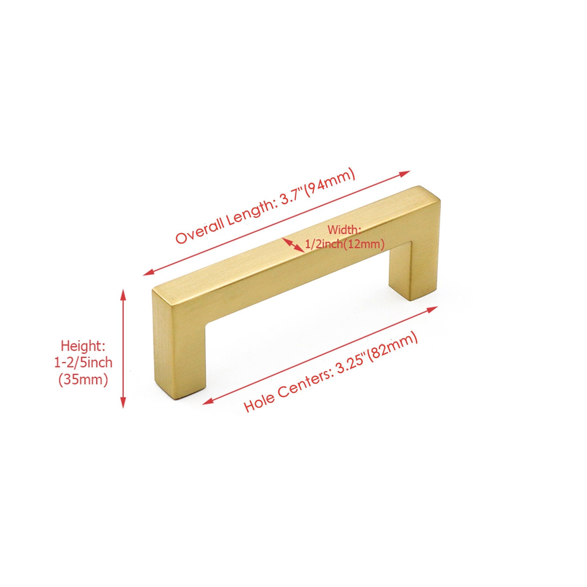 3.25 Inch(C-C) Brushed Brass Cabinet Pulls(3.25", Customized Size)