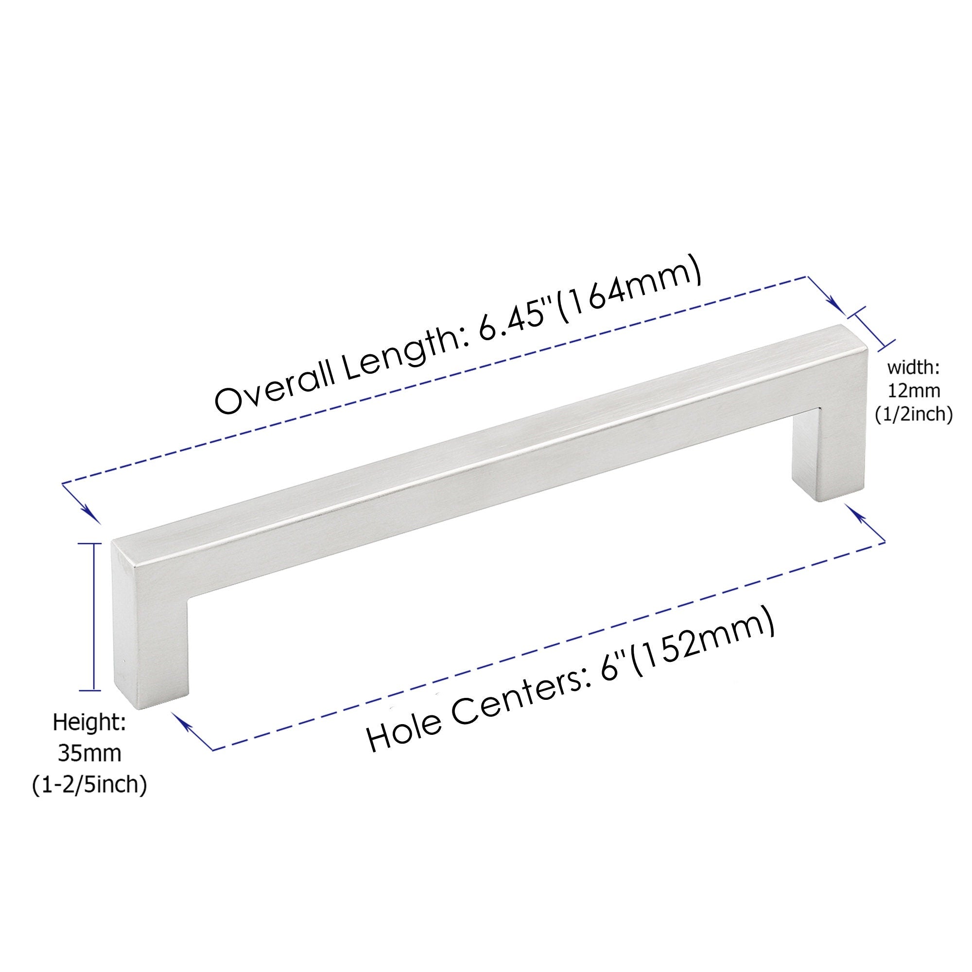 6 INCH(C-C) BRUSHED NICKEL CABINET PULLS (152MM, CUSTOMIZED SIZE)