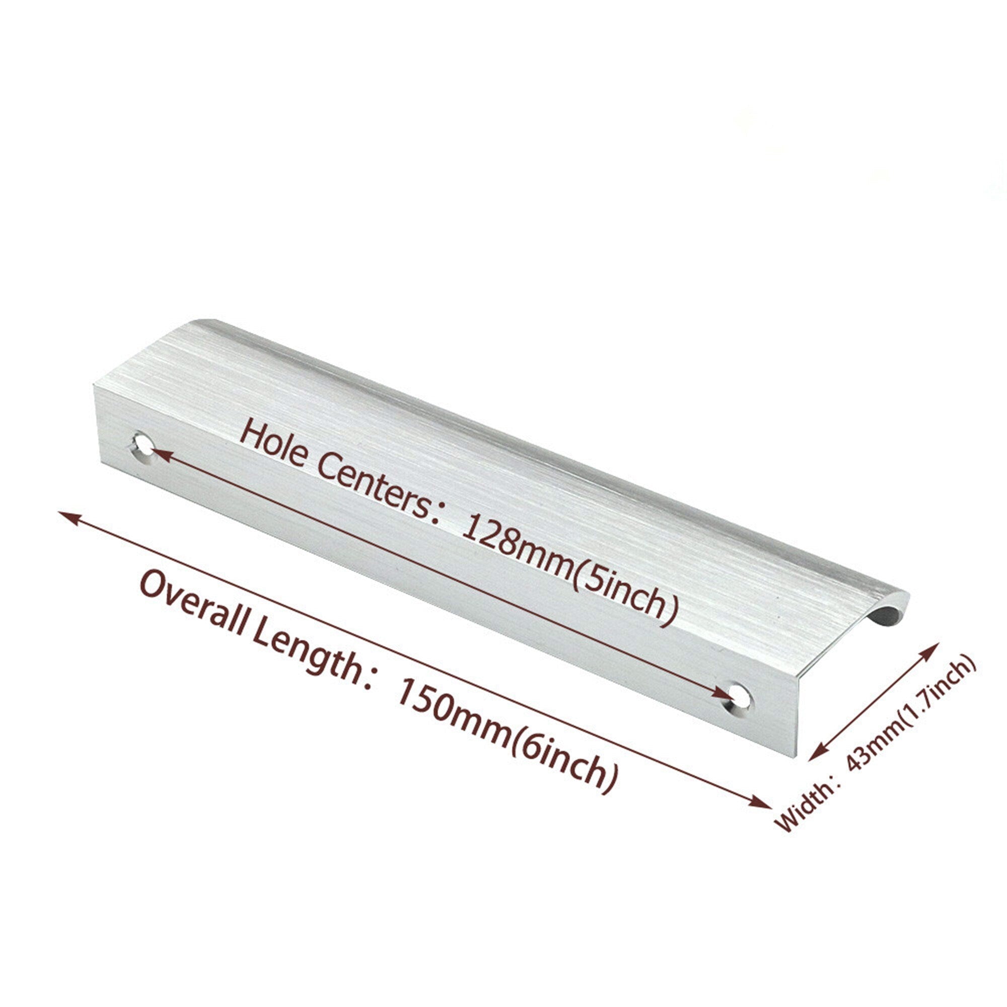 Modern Finger Edge Pulls Tab Pull 150mm/5.91" Length Finger Drawer Pulls (Brushed Nickel)