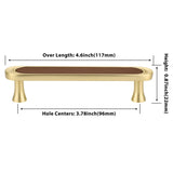3.75" 5" Leather Handle Pulls，Brown Leather Drawer Pulls，Solid Brass Knobs for Drawer Cupboard Door
