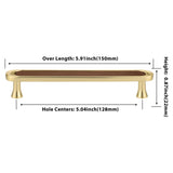 3.75" 5" Leather Handle Pulls，Brown Leather Drawer Pulls，Solid Brass Knobs for Drawer Cupboard Door
