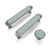 3.75" 5" Leather Handle Pulls，Light Green Leather Kitchen Cabinet Pulls( CC：96mm，128mm )