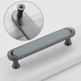 3.75" 5" Leather Handle Pulls，Light Green Leather Kitchen Cabinet Pulls( CC：96mm，128mm )
