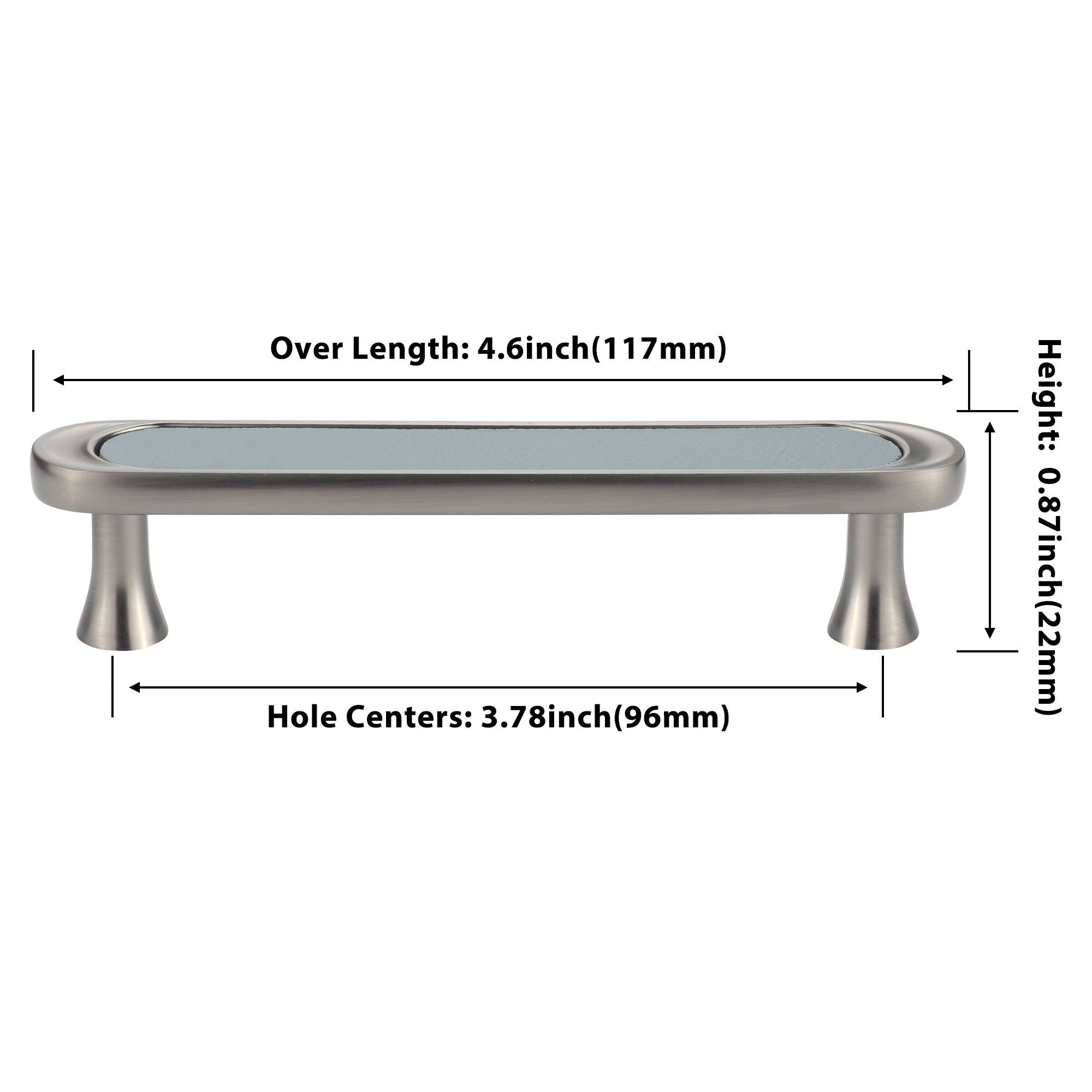 3.75" 5" Leather Handle Pulls，Light Green Leather Kitchen Cabinet Pulls( CC：96mm，128mm )