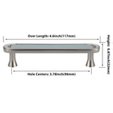 3.75" 5" Leather Handle Pulls，Light Green Leather Kitchen Cabinet Pulls( CC：96mm，128mm )