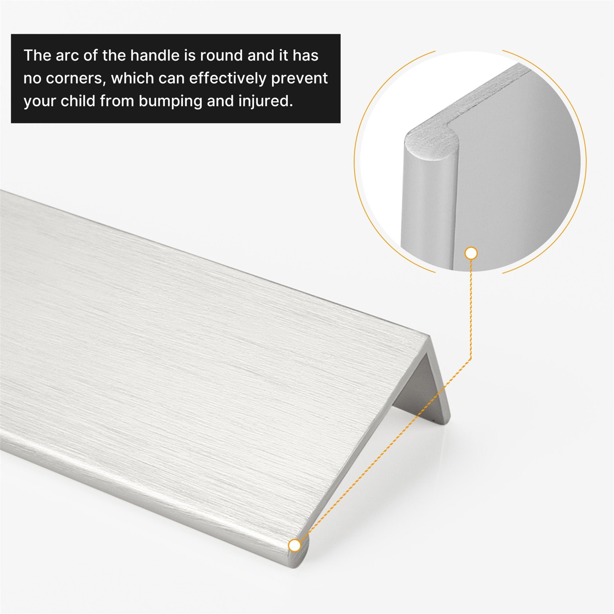 Modern Finger Edge Pulls Tab Pull 102mm/4" Length Finger Drawer Pulls (Brushed Nickel)