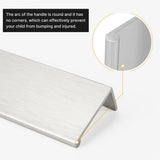Modern Finger Edge Pulls Tab Pull 102mm/4" Length Finger Drawer Pulls (Brushed Nickel)