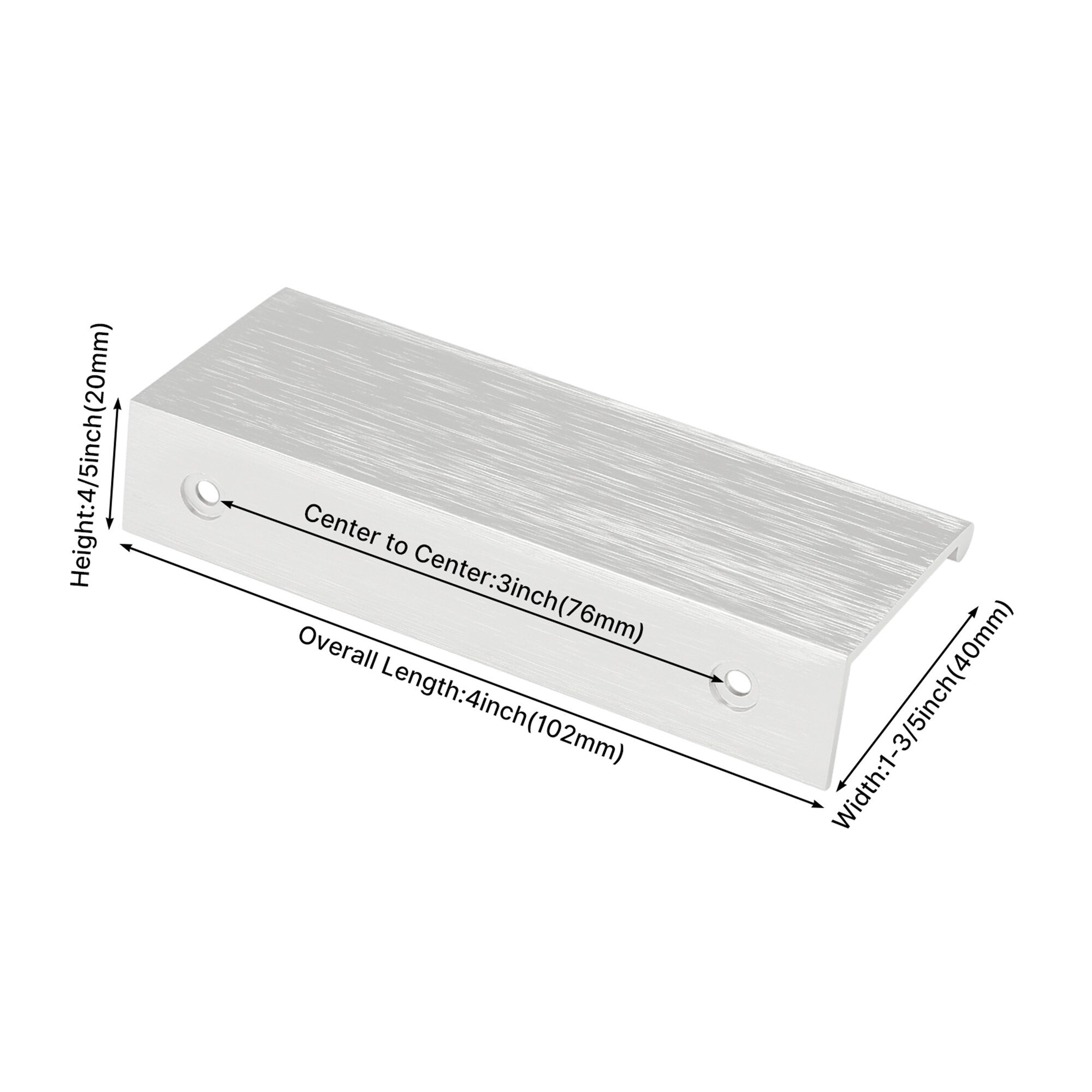 Modern Finger Edge Pulls Tab Pull 102mm/4" Length Finger Drawer Pulls (Brushed Nickel)