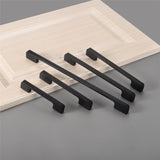 3.75"(C-C) Modern Cabinet Door Handles Aluminum Alloy Pulls (96mm，Black)