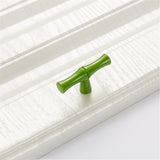 Bamboo Shape Solid Zinc Alloy Cabinet Knobs Handles - Bamboo Shape Series - Hole Centers(T-Bar Knob，96mm，128mm)