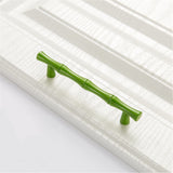 Bamboo Shape Solid Zinc Alloy Cabinet Knobs Handles - Bamboo Shape Series - Hole Centers(T-Bar Knob，96mm，128mm)