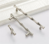 300 Pack 3.75 inch(C-C) Bamboo Shape Cabinet Handles (3.75"/96mm，Brushed Nickel)