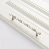 Bamboo Brushed Nickel Cabinet Pulls Zinc Alloy Cupboard Handles - Bamboo Shape Series - Hole Centers(T-Bar Knob，96mm，128mm)