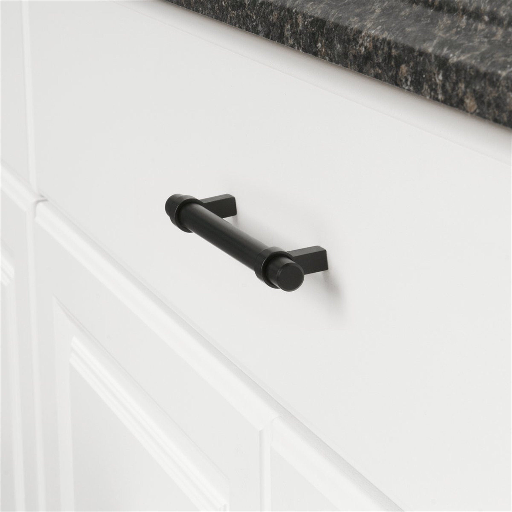 Black Modern Cupboard Handles Stainless Steel Pulls - Round Shape Series - Hole Centers(Knob, 3",3.5,3.75,4",5",6.25",7.5",8.8",10")