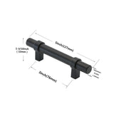 Flat Black Cabinet Bar Handle Pull - 3" (76mm) Hole Centers