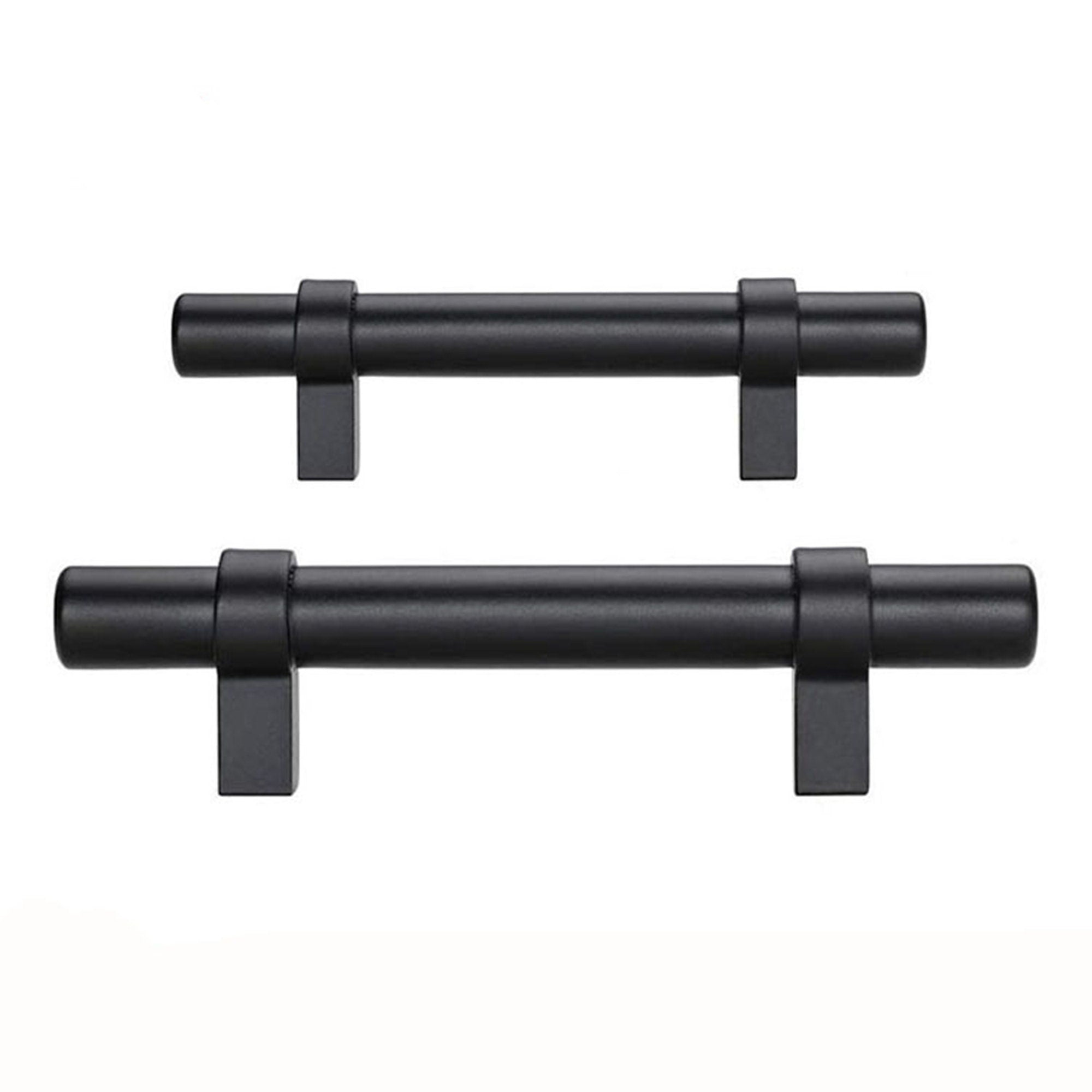 Flat Black Stainless Steel Kitchen Cupboard Handles - 6.25" (160mm) Hole Centers