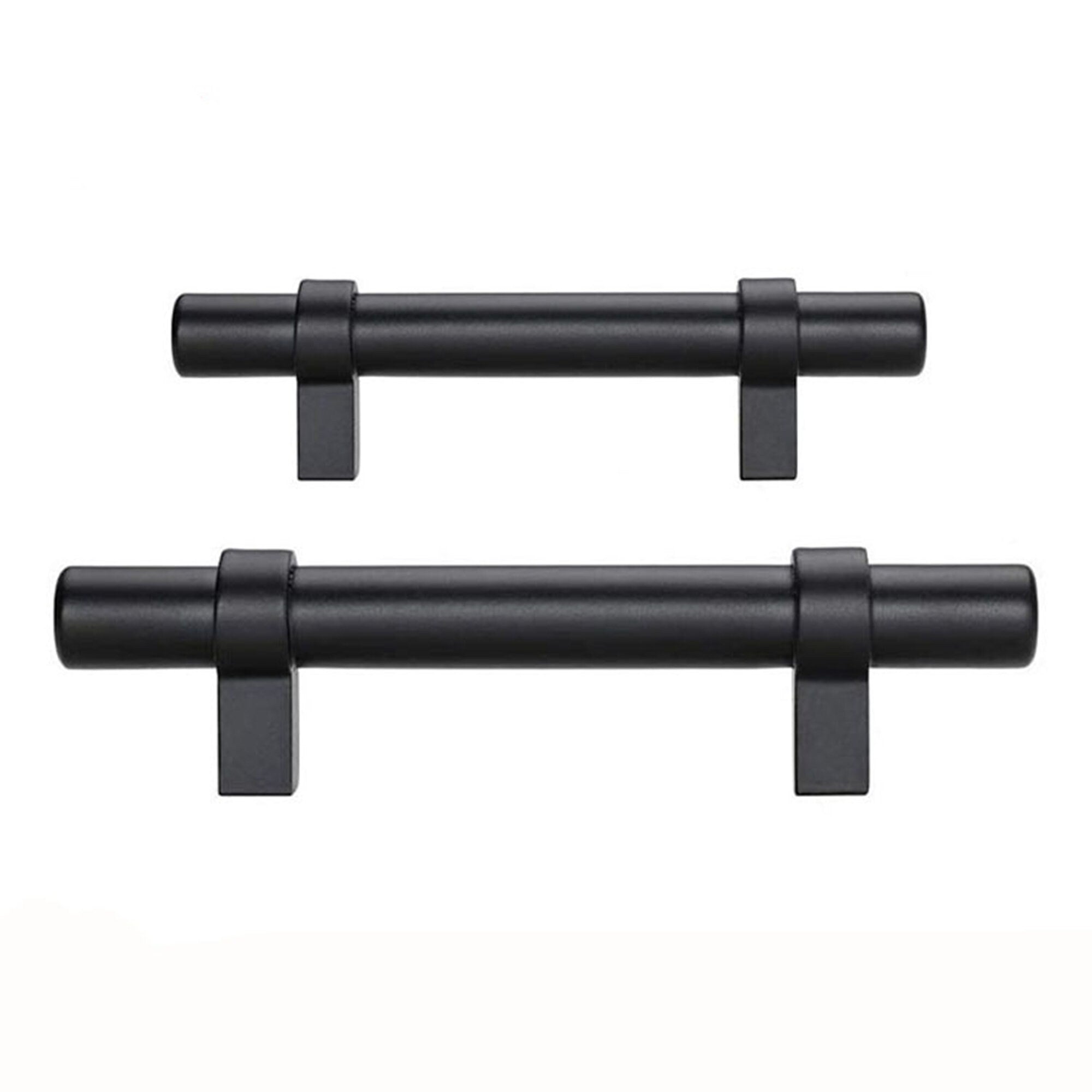Flat Black Stainless Steel Kitchen Cupboard Handles - 8.8" (224mm) Hole Centers