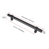 Flat Black Stainless Steel Kitchen Cupboard Handles - 6.25" (160mm) Hole Centers