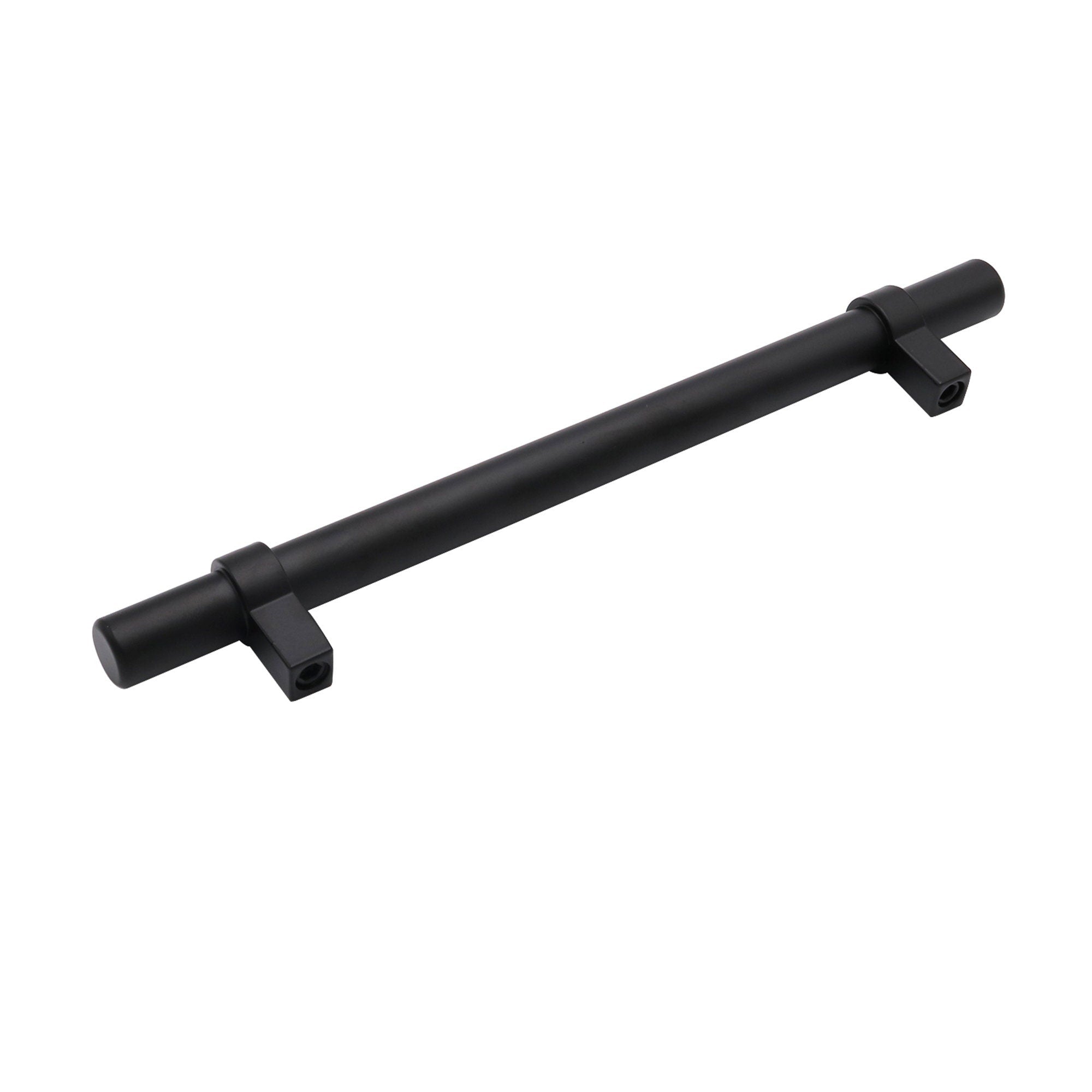 Flat Black Stainless Steel Kitchen Cupboard Handles - 6.25" (160mm) Hole Centers