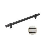 Flat Black Stainless Steel Kitchen Cupboard Handles - 6.25" (160mm) Hole Centers