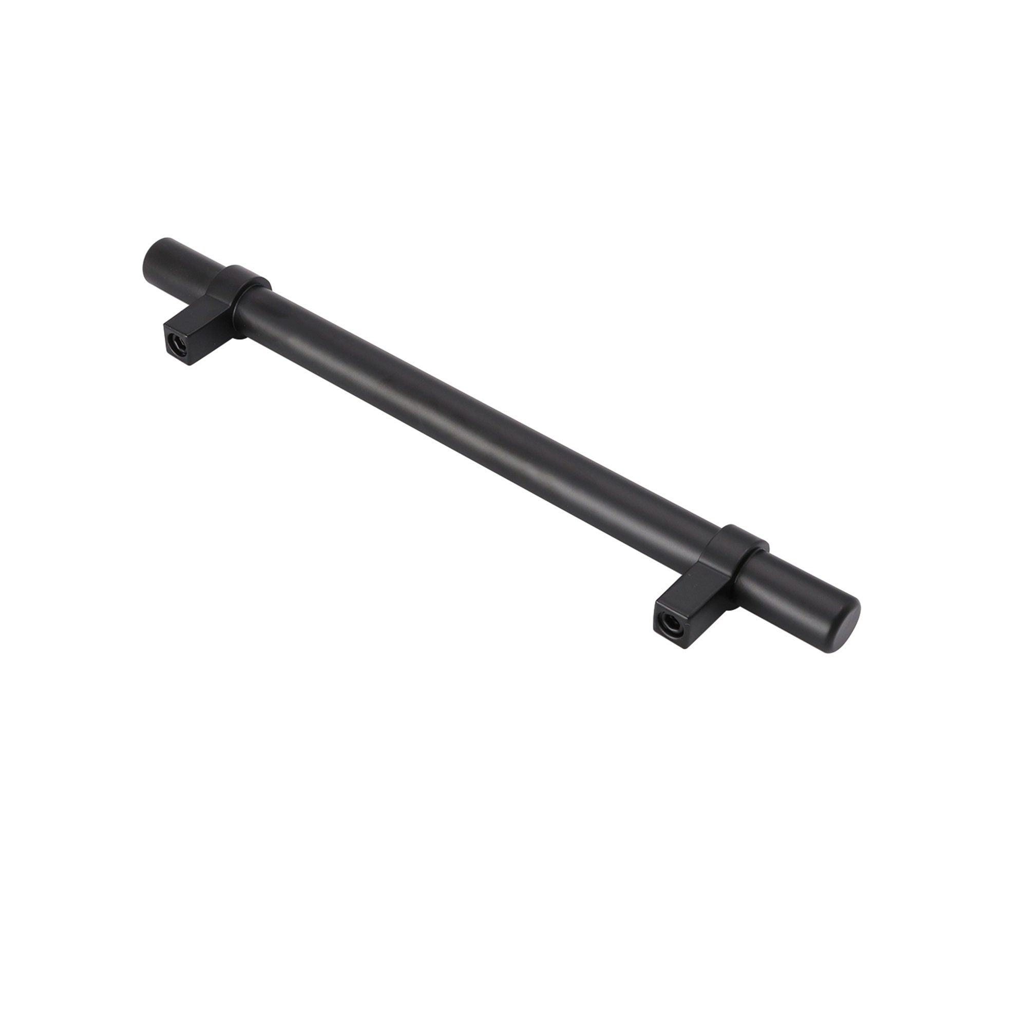 Flat Black Stainless Steel Kitchen Cupboard Handles - 6.25" (160mm) Hole Centers