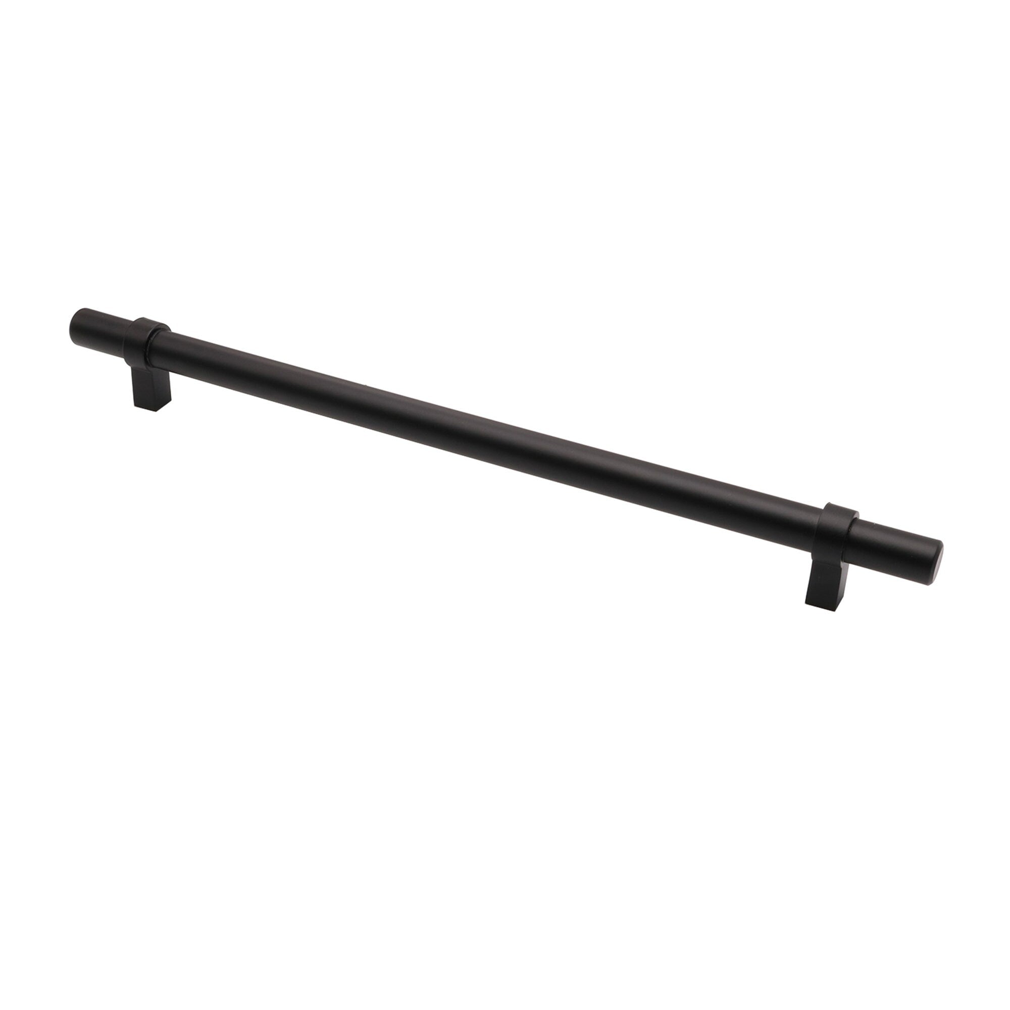 Flat Black Stainless Steel Kitchen Cupboard Handles - 10" (256mm) Hole Centers