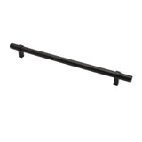 Flat Black Stainless Steel Kitchen Cupboard Handles - 10" (256mm) Hole Centers