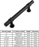3 Inch Hole Center Cabinet Handles Pulls for Kitchen Stainless Steel Matte Black Drawer Pulls ( 5" Length ）