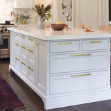 3in Cabinet Pulls Gold Cabinet Pulls，Brushed Brass Pulls Square Kitchen Hardware Handles(76mm, Hole Centers)