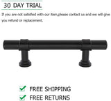 6.25in Black Drawer Pulls Kitchen Cabinet Handles - Matte Black T Bar Handle Pull - 6.25" (160mm) Hole Centers, 8.8" Overall Length