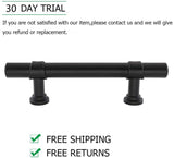3.75in Black Drawer Pulls Kitchen Cabinet Handles - Matte Black T Bar Handle Pull - 3.75" (96mm) Hole Centers, 5.9" Overall Length
