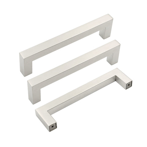Brushed Nickel Cabinet Pulls，Modern Kitchen Square Cabinet Handles，Stainless Steel Drawer Pulls，Satin Nickel Cabinet Pulls
