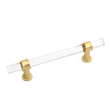 1 Pack Brushed Brass Cabinet Pulls Arcylic Drawer Pulls for Kitchen Cabinets and Dressers