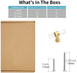 Brushed Brass Cabinet Pulls Arcylic Drawer Pulls - Acrylic Round Bar Series - Hole Centers(Single Hole Knob)