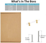 Brushed Brass Cabinet Pulls Dresser Drawer Pulls - Acrylic Round Bar Series - Hole Centers(3 Inch，76mm)