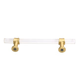 Acrylic Gold Drawer Pulls Cabinet Pulls - Acrylic Round Bar Series - Hole Centers(5 Inch，128mm)