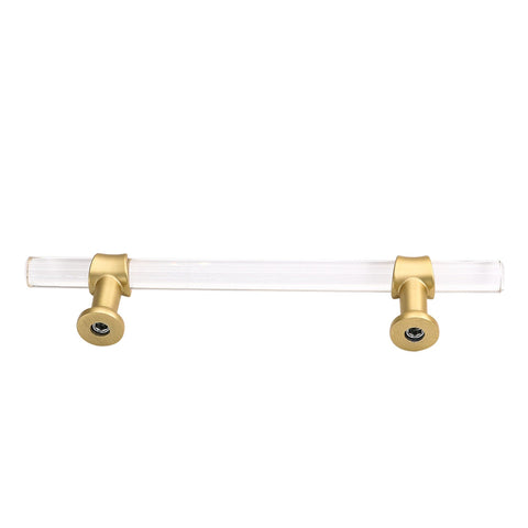 Acrylic Gold Drawer Pulls Cabinet Pulls - Acrylic Round Bar Series - Hole Centers(5 Inch，128mm)