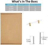 Acrylic Gold Drawer Pulls Cabinet Pulls - Acrylic Round Bar Series - Hole Centers(4 Inch，102mm)