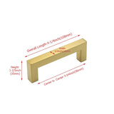 3.75in Cabinet Handles Drawer Pulls,Brushed Brass Cabinet Pulls Gold Drawer Pulls(96mm, Hole Centers)