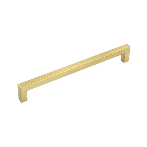 8.8in Cabinet Handle Brushed Brass Drawer Pulls，Brass Drawer Pulls Handles for Dresser Drawers(224mm, Hole Centers)