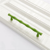 Bamboo Shape Solid Zinc Alloy Cabinet Knobs Handles - Bamboo Shape Series - Hole Centers(T-Bar Knob，96mm，128mm)