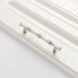 Bamboo Brushed Nickel Cabinet Pulls Zinc Alloy Cupboard Handles - Bamboo Shape Series - Hole Centers(T-Bar Knob，96mm，128mm)