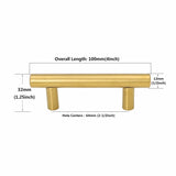 Brushed Brass Cabinet Pulls，Stainless Steel Drawer Handles，2.5" Hole Center Drawer Pulls and Door Knobs for Kitchen Dresser