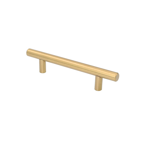 Brushed Brass Cabinet Pulls，Stainless Steel Drawer Handles，4" Hole Center Drawer Pulls and Door Knobs for Dresser Drawers