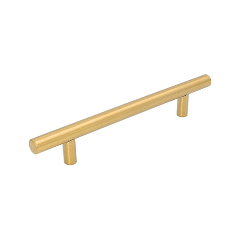 Brushed Brass Cabinet Pulls，Stainless Steel Drawer Handles，6-1/4" Hole Center Drawer Pulls and Door Knobs for Furniture Kitchen Hardware