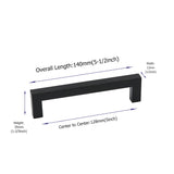 5 Inch Black Square Kitchen Cabinet Handles Cabinet Pulls - Kitchen Cabinet Hardware for Cabinet Door ,Drawers,Cupboard and Wardrobe