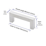 Brushed Nickel Drawer Pulls 3 inch(76mm) Hole Center，Modern Cabinet Hardware Bar Pulls for Drawer Cabinets Cupboard