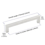 Brushed Nickel Drawer Pulls 6-1/4 inch(160mm) Hole Center，Modern Cabinet Hardware Bar Pulls for Drawer Cabinets Cupboard